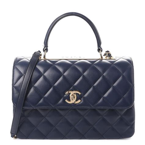 navy blue chanel bag.